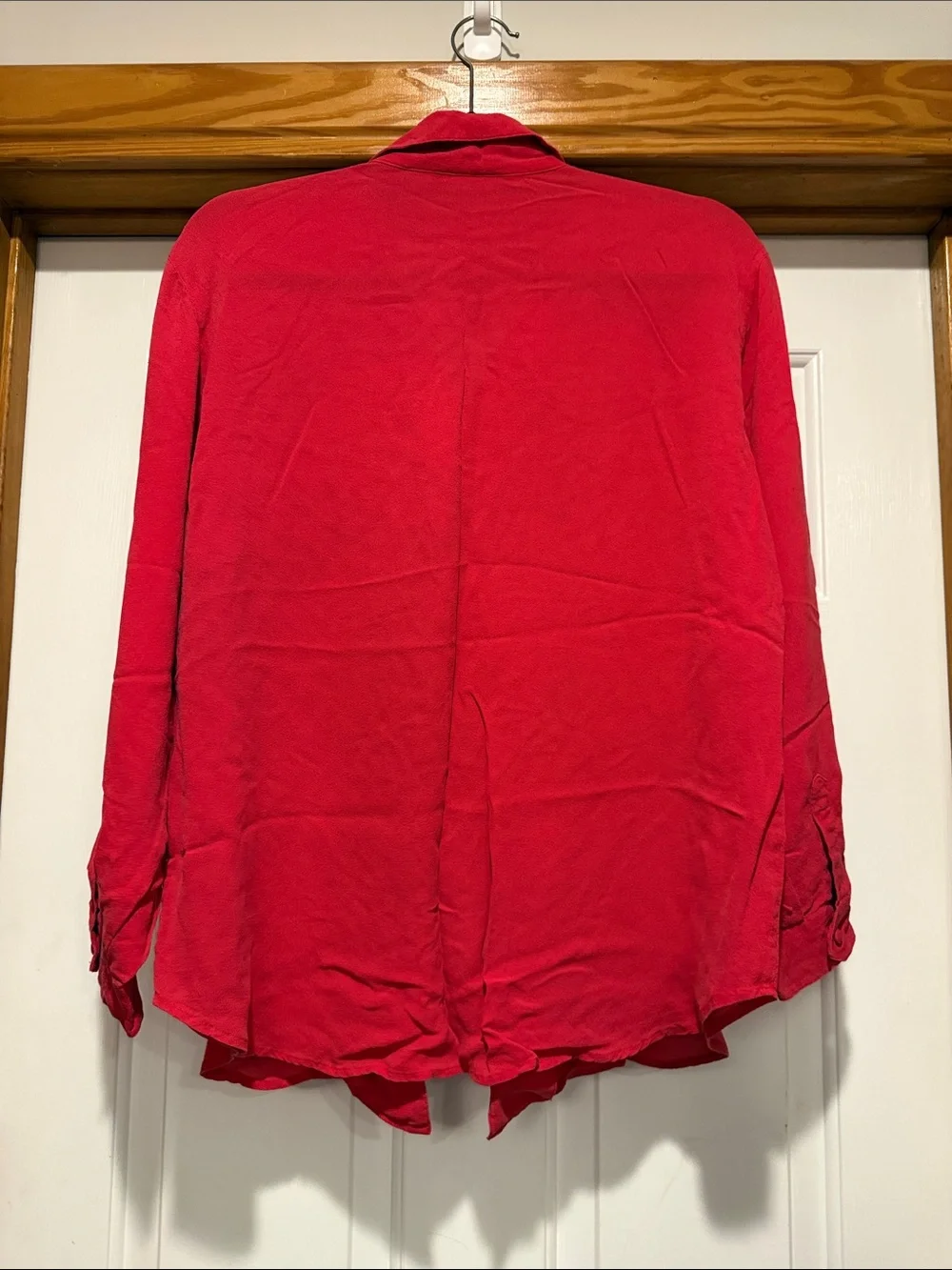Carole Little Red Button-Front Blouse